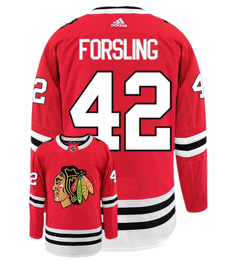 Gustav Forsling Chicago Blackhawks Adidas Authentic Home NHL Hockey Jersey