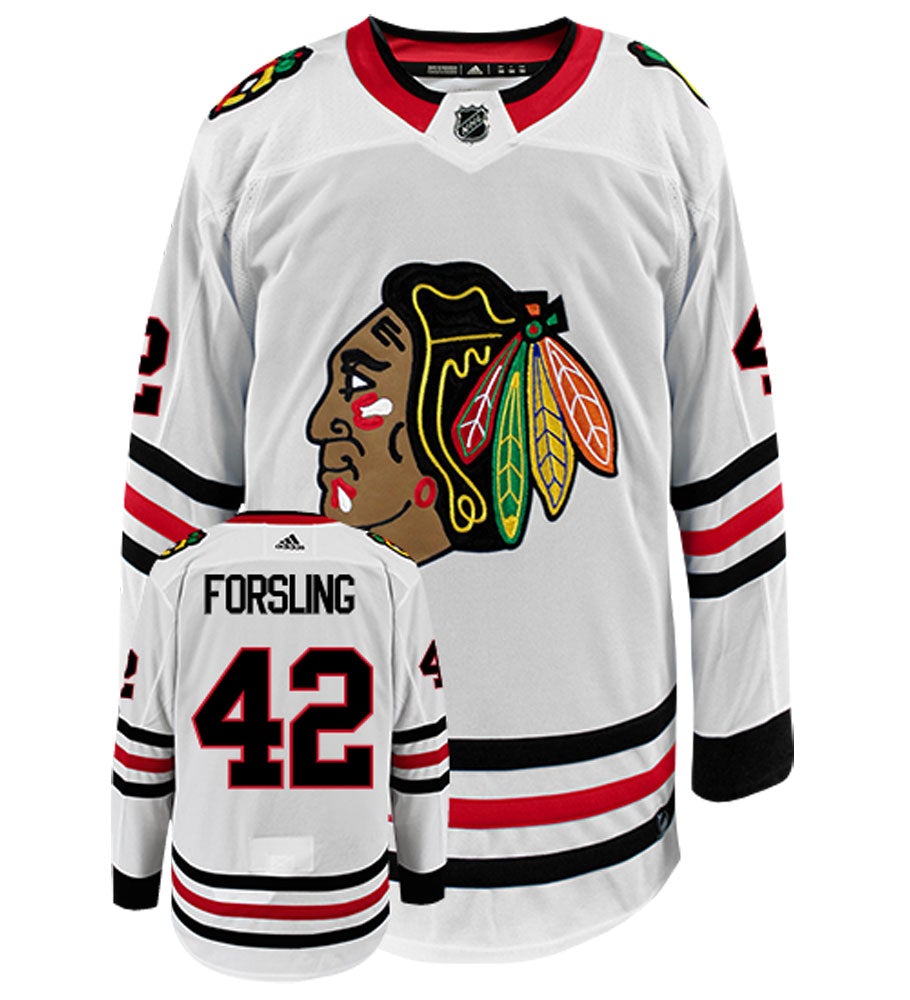 Gustav Forsling Chicago Blackhawks Adidas Authentic Away NHL Hockey Jersey