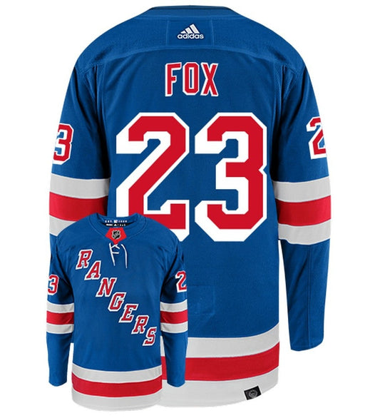 Adam Fox New York Rangers Adidas Primegreen Authentic Home NHL Hockey Jersey - Back/Front View