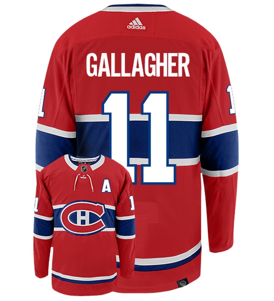 Brendan Gallagher Montreal Canadiens Adidas Primegreen Authentic Home NHL Hockey Jersey - Back/Front View