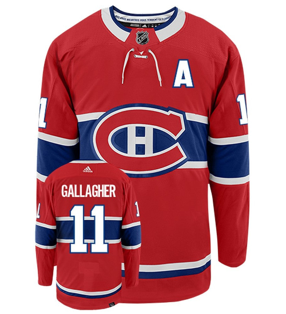 Brendan Gallagher Montreal Canadiens Adidas Primegreen Authentic Home NHL Hockey Jersey - Front/Back View