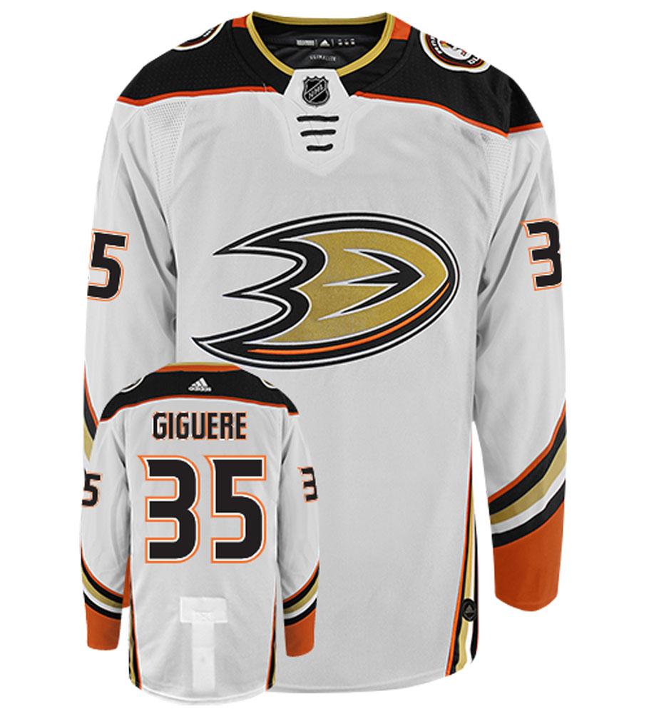 Jean-Sebastien Giguere Anaheim Ducks Adidas Authentic Away NHL Vintage Hockey Jersey