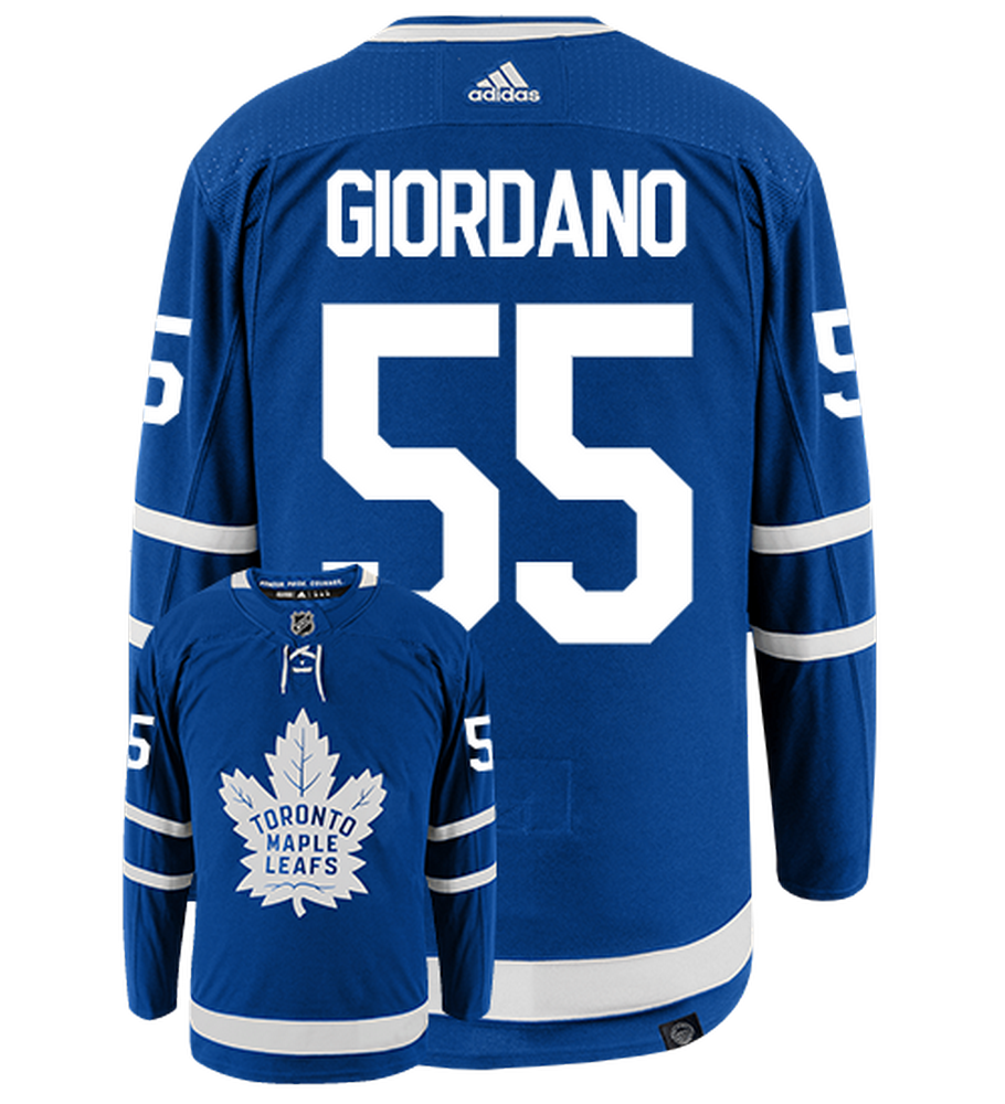 Mark Giordano Toronto Maple Leafs Adidas Primegreen Authentic NHL Hockey Jersey - Back/Front View