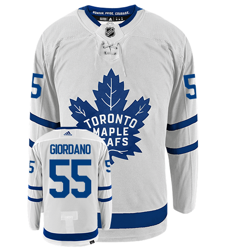 Mark Giordano Toronto Maple Leafs Adidas Primegreen Authentic NHL Hockey Jersey - Front/Back View