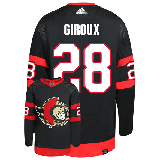 Claude Giroux Ottawa Senators Adidas Primegreen Authentic NHL Hockey Jersey - Back/Front View