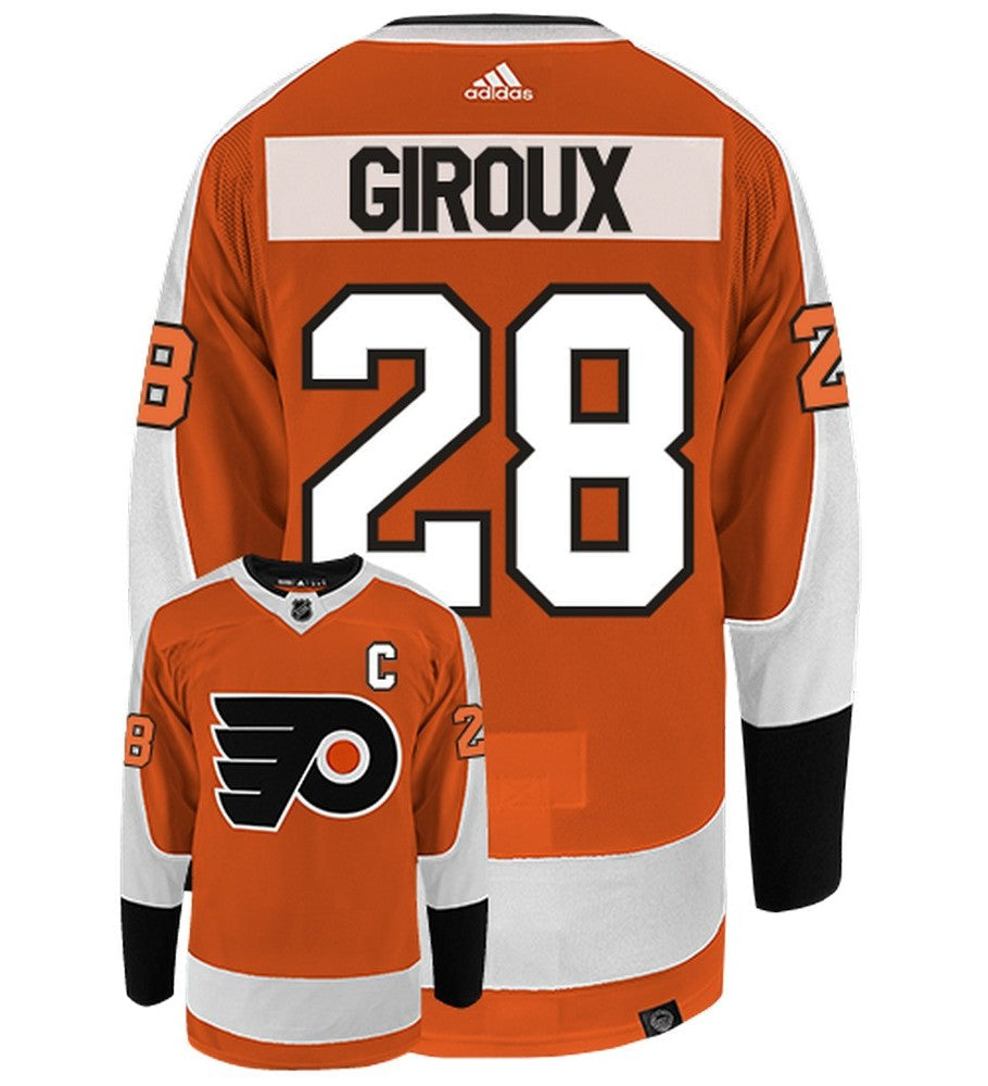 Claude Giroux Philadelphia Flyers Adidas Primegreen Authentic Home NHL Hockey Jersey - Back/Front View