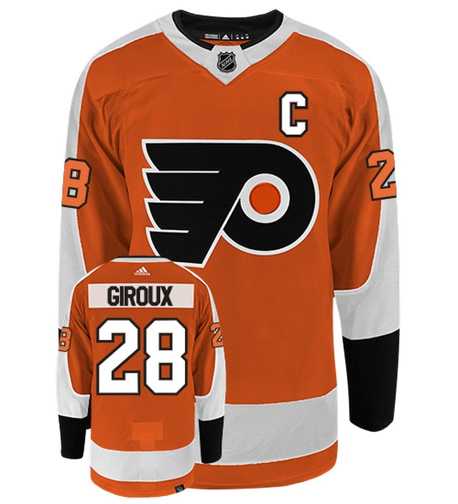 Claude Giroux Philadelphia Flyers Adidas Primegreen Authentic Home NHL Hockey Jersey - Front/Back View