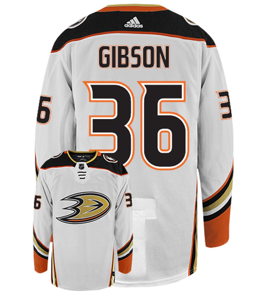 John Gibson Anaheim Ducks Adidas Authentic Away NHL Hockey Jersey