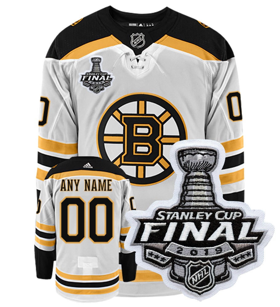 Boston Bruins Adidas Authentic Away NHL Hockey Jersey with 2019 Stanley Cup Final Patch