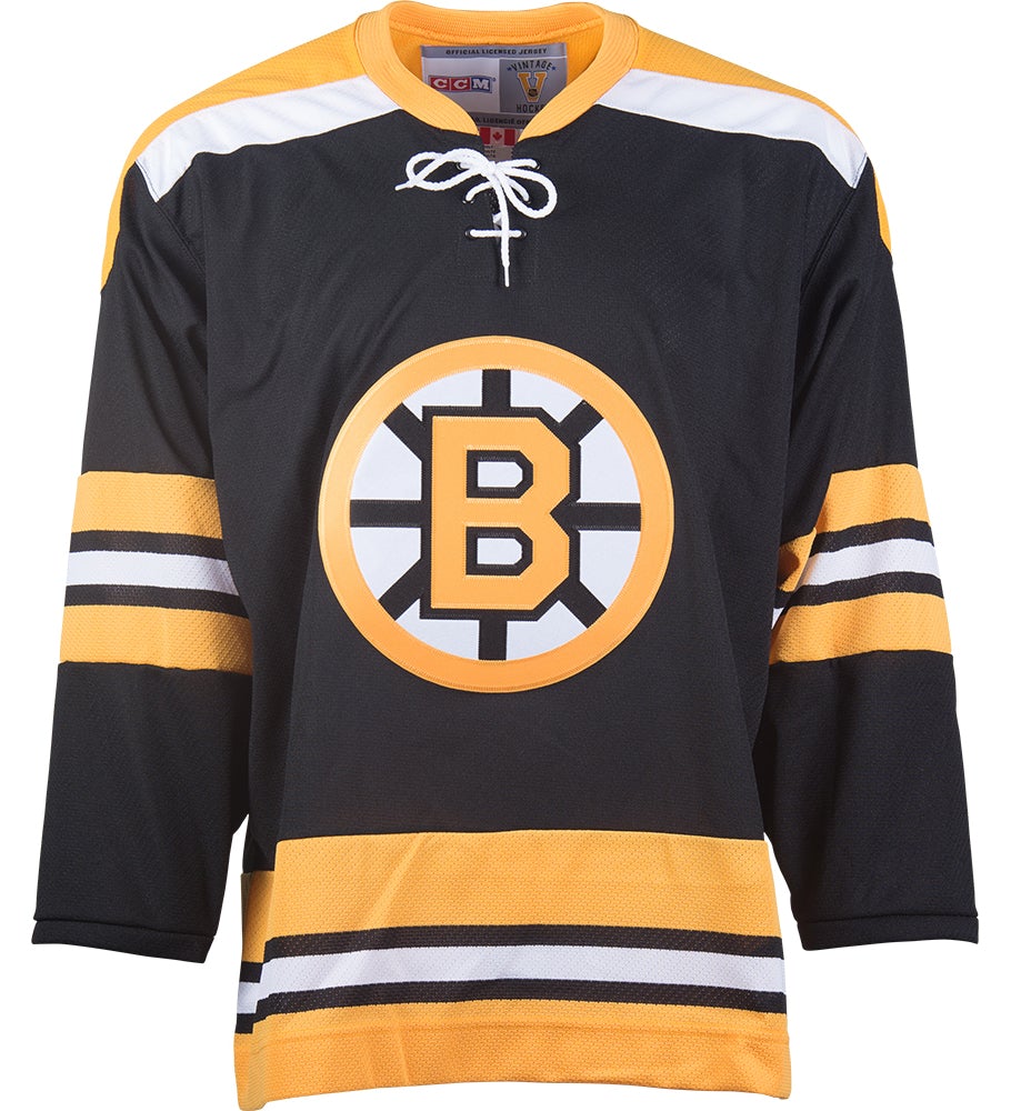 Boston Bruins CCM Vintage 1970 Black Replica NHL Hockey Jersey