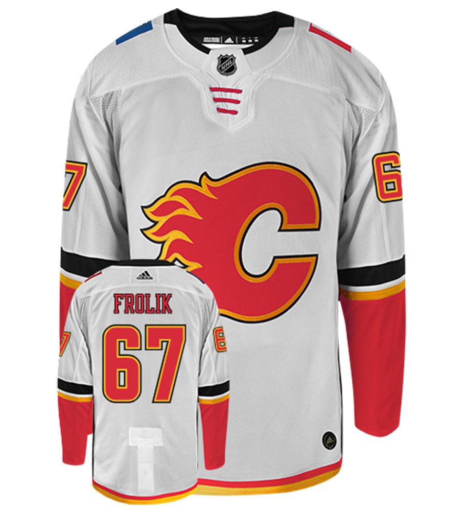 Michael Frolik Calgary Flames Adidas Authentic Away NHL Hockey Jersey
