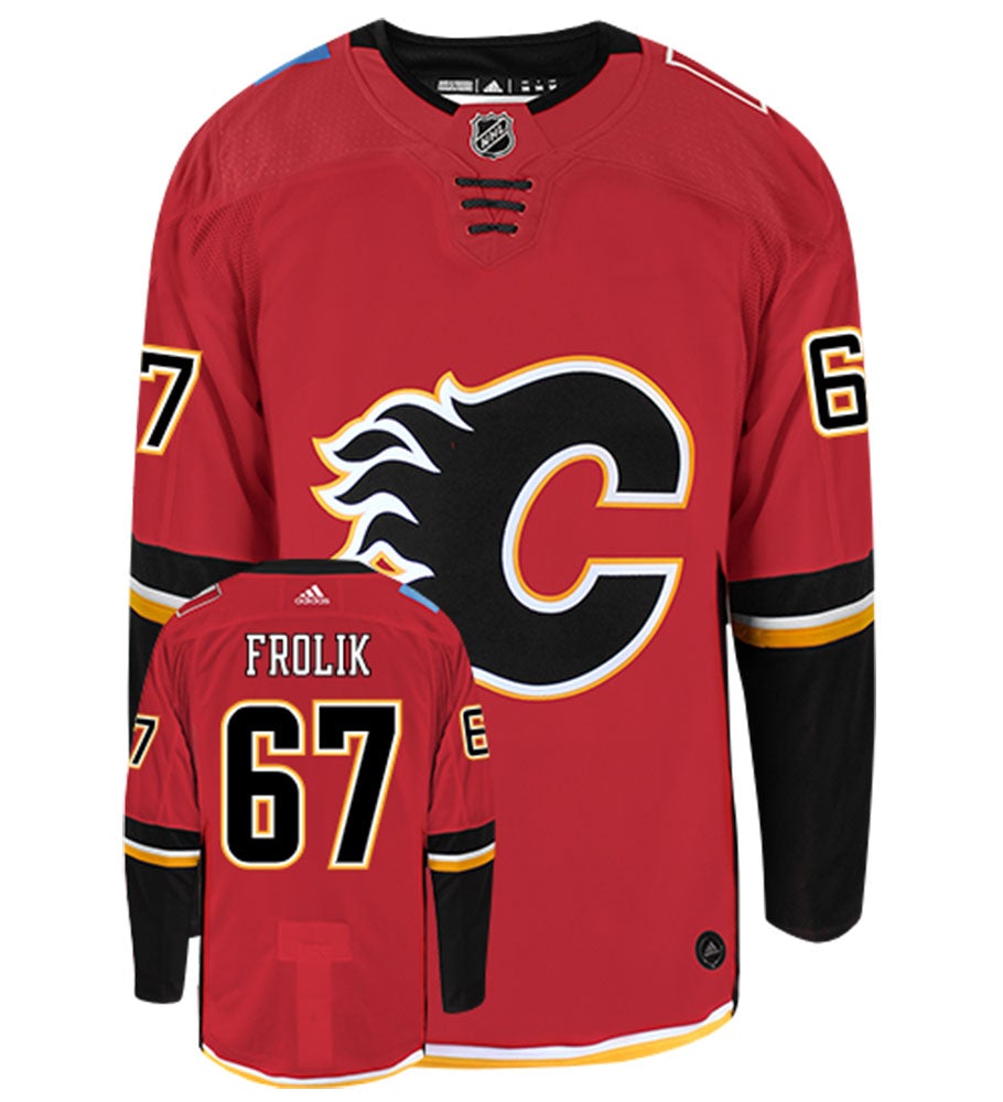 Michael Frolik Calgary Flames Adidas Authentic Home NHL Hockey Jersey