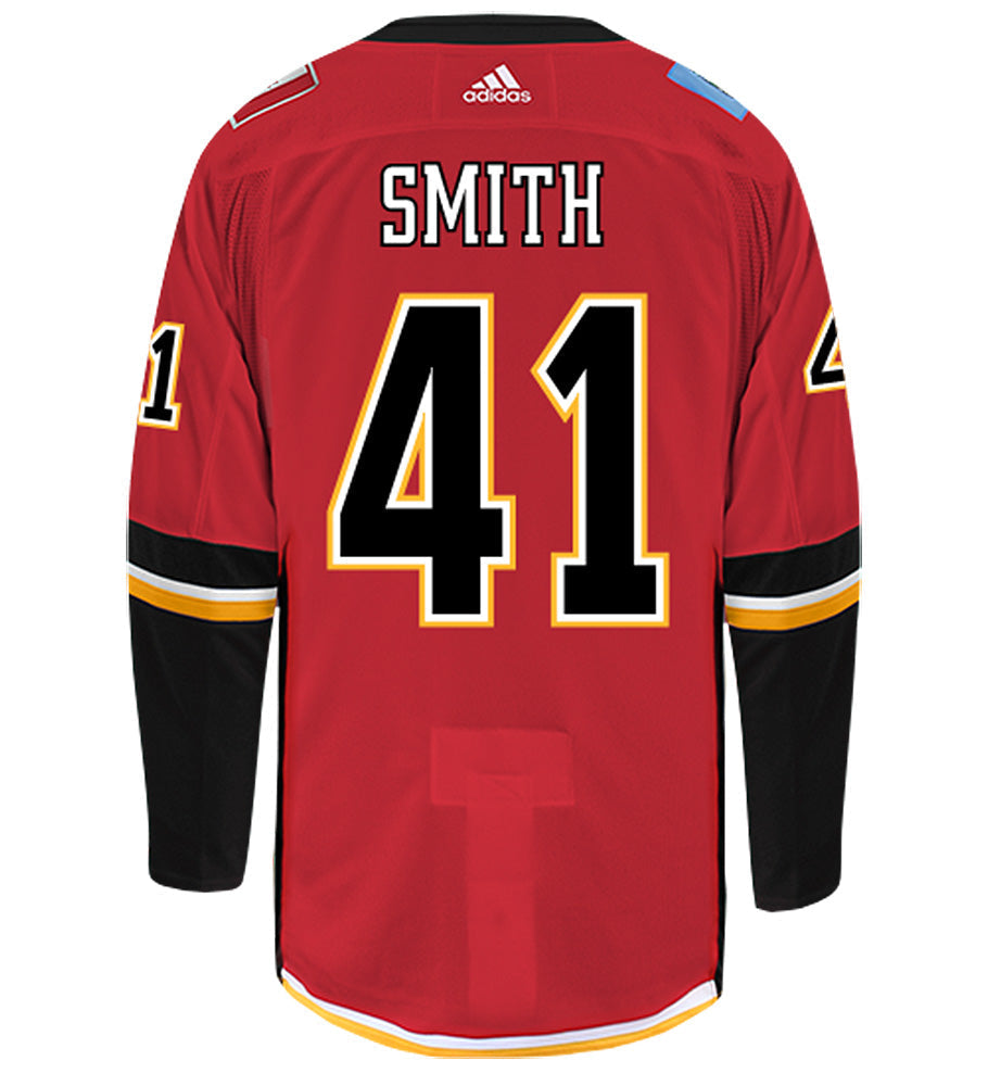 Mike Smith Calgary Flames Adidas Authentic Home NHL Hockey Jersey