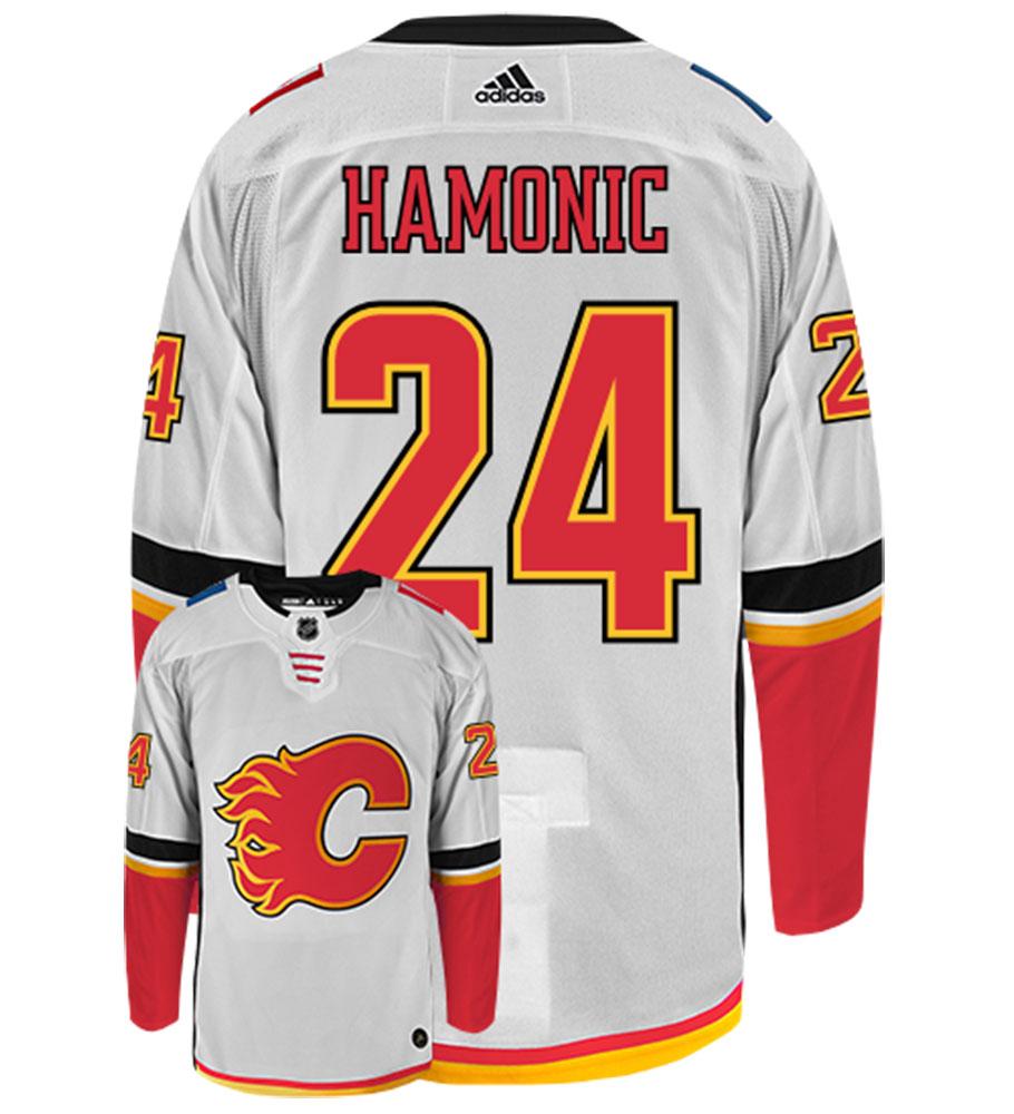 Travis Hamonic Calgary Flames Adidas Authentic Away NHL Hockey Jersey