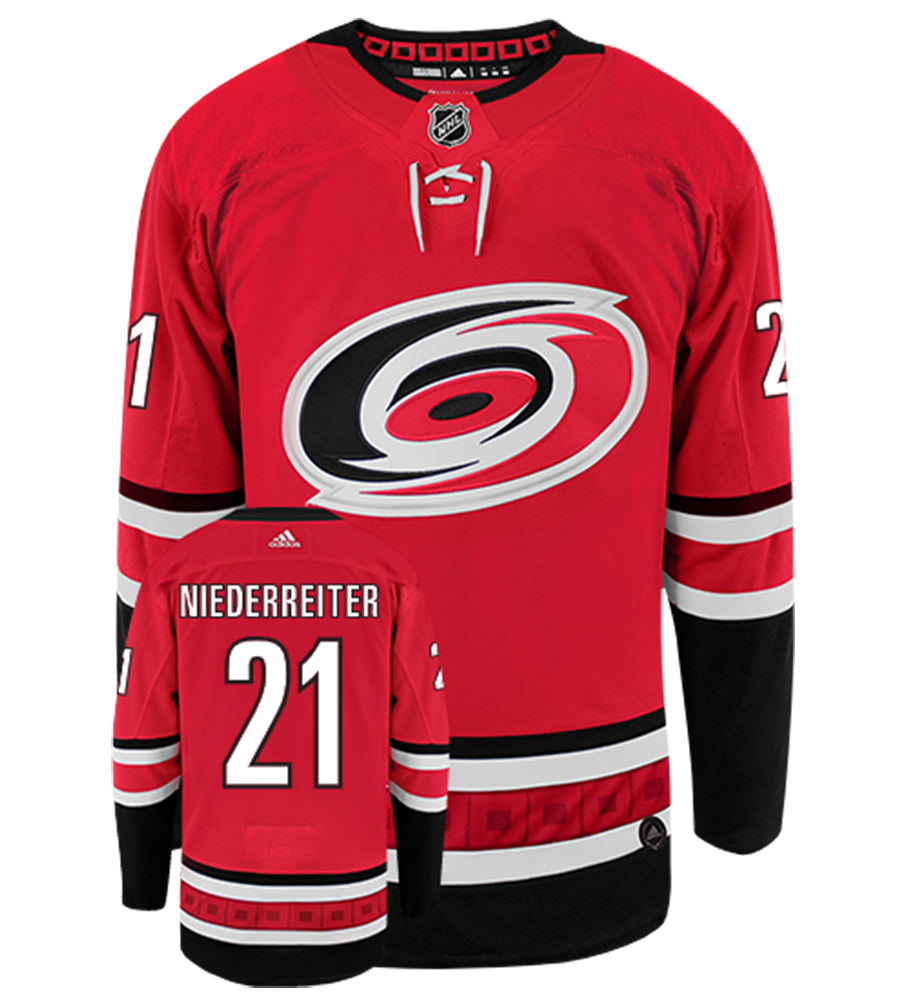 Nino Niederreiter Carolina Hurricanes Adidas Authentic Home NHL Hockey Jersey