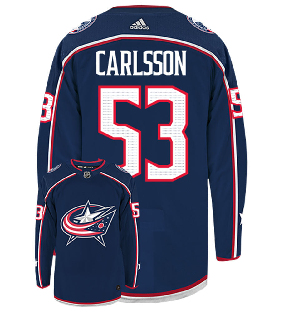 Gabriel Carlsson Columbus Blue Jackets  Adidas Authentic Home NHL Hockey Jersey