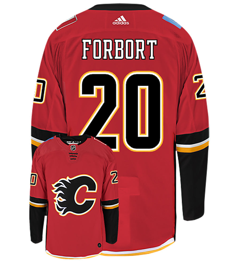 Derek Forbort Calgary Flames Adidas Authentic Home NHL Hockey Jersey