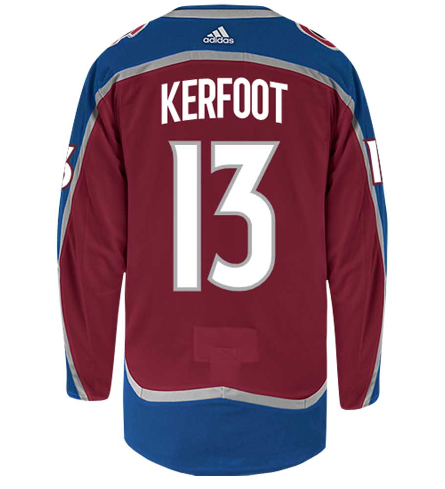 Alexander Kerfoot Colorado Avalanche Adidas Authentic Home NHL Hockey Jersey