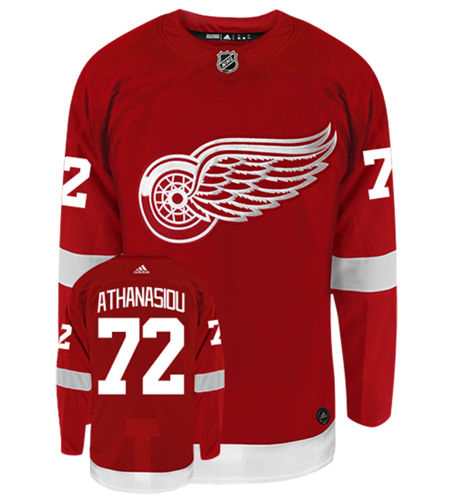 Andreas Athanasiou Detroit Red Wings Adidas Authentic Home NHL Hockey Jersey