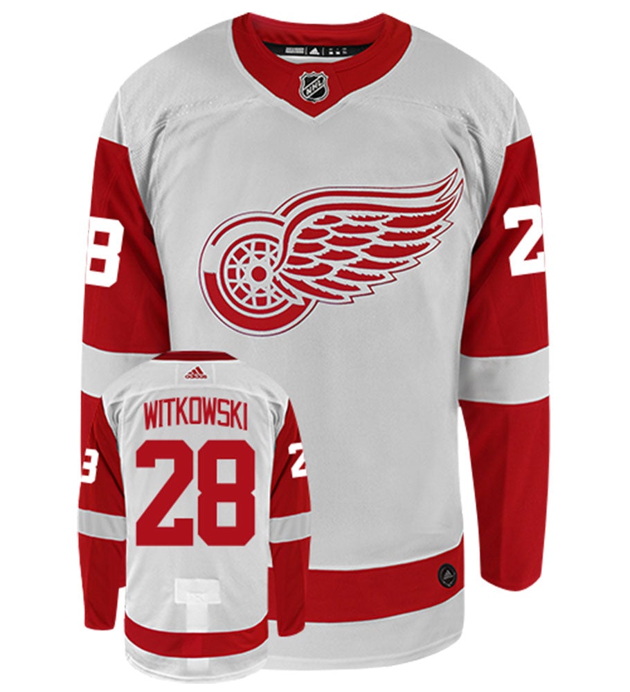 Luke Witkowski Detroit Red Wings Adidas Authentic Away NHL Hockey Jersey