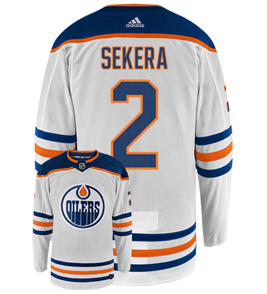 Andrej Sekera Edmonton Oilers Adidas Authentic Away NHL Hockey Jersey