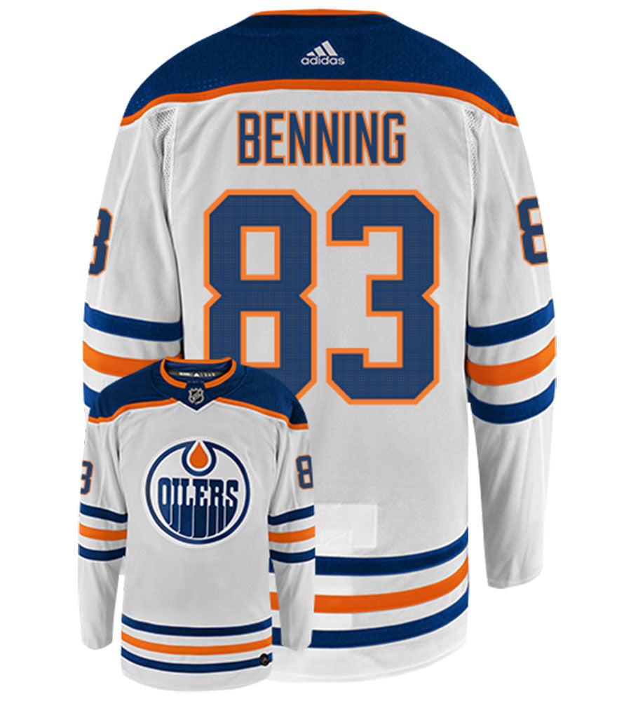 Matt Benning Edmonton Oilers Adidas Authentic Away NHL Hockey Jersey