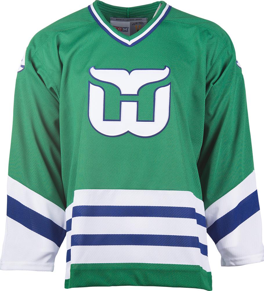 Hartford Whalers CCM Vintage 1979 Green Replica NHL Hockey Jersey
