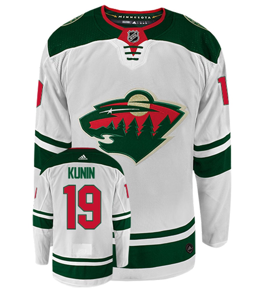 Luke Kunin Minnesota Wild Adidas Authentic Away NHL Hockey Jersey