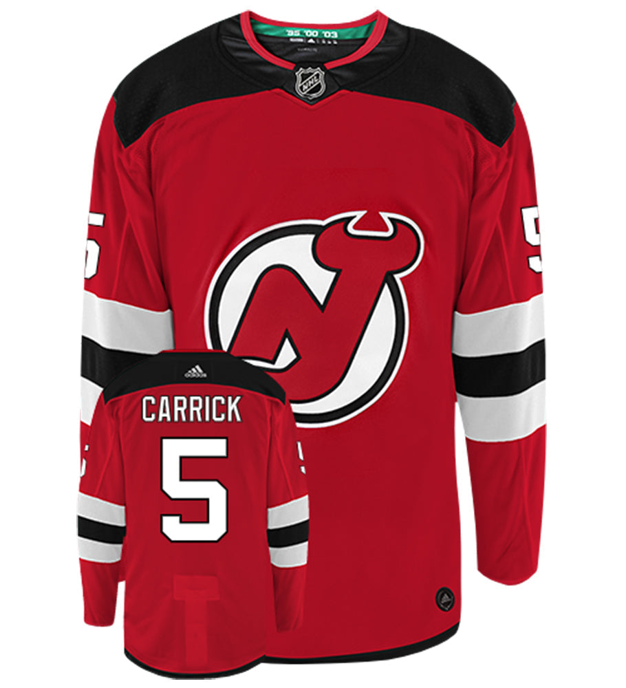 Connor Carrick New Jersey Devils Adidas Authentic Home NHL Hockey Jersey