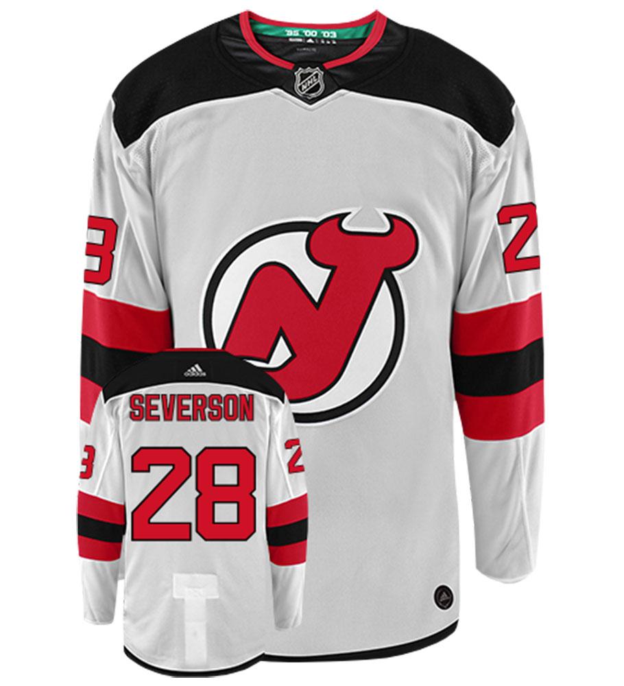 Damon Severson New Jersey Devils Adidas Authentic Away NHL Hockey Jersey