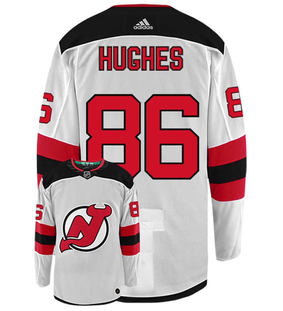 Jack Hughes New Jersey Devils Adidas Authentic Away NHL Hockey Jersey