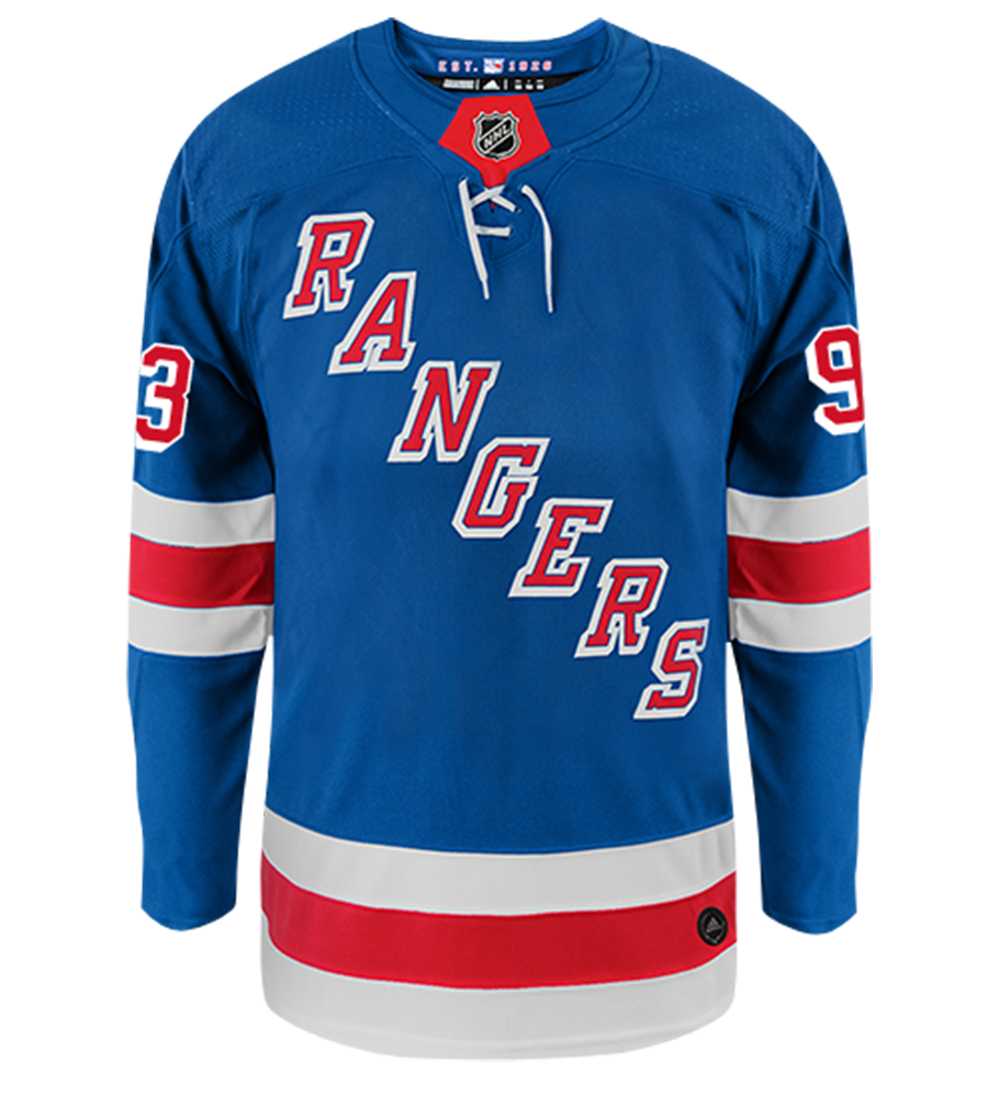 Mika Zibanejad New York Rangers Adidas Authentic Home NHL Hockey Jersey