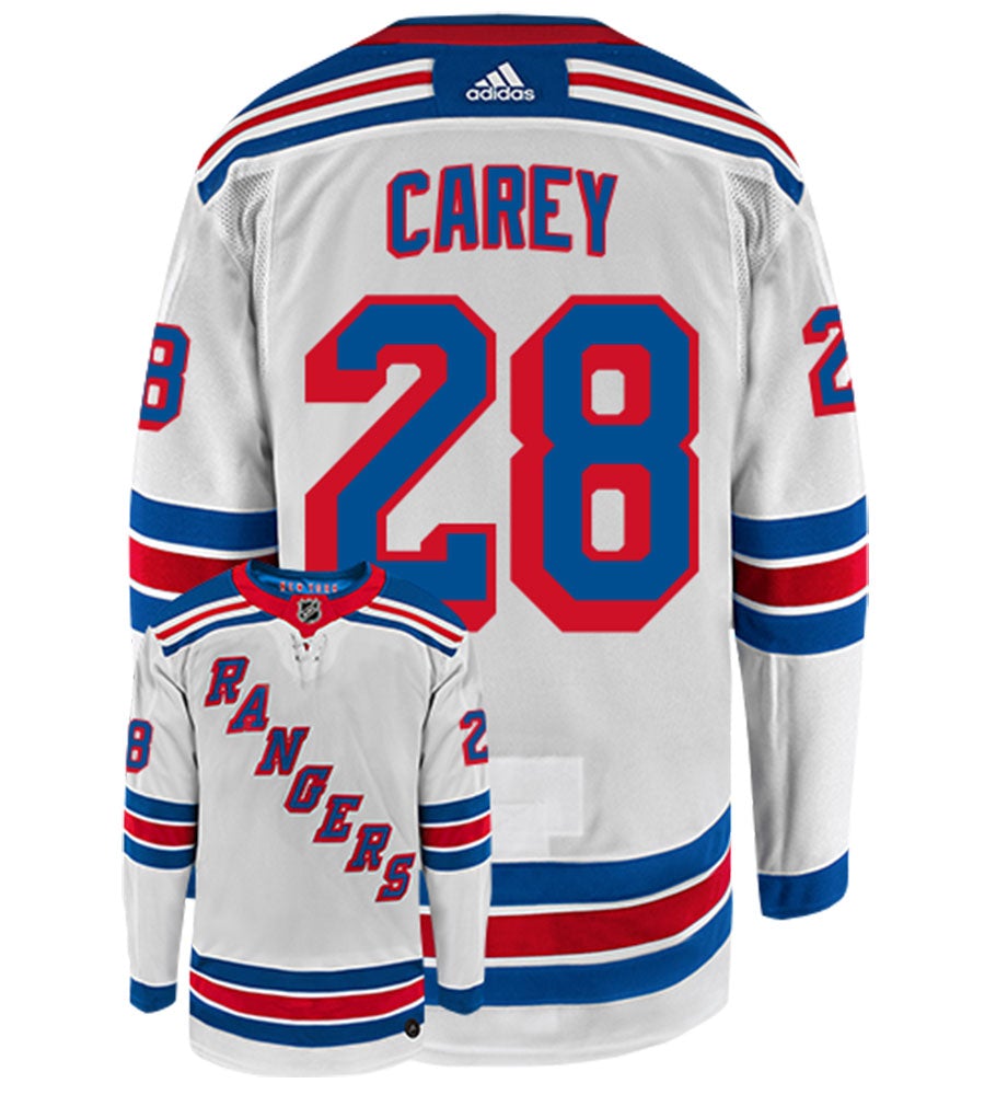 Paul Carey New York Rangers Adidas Authentic Away NHL Hockey Jersey