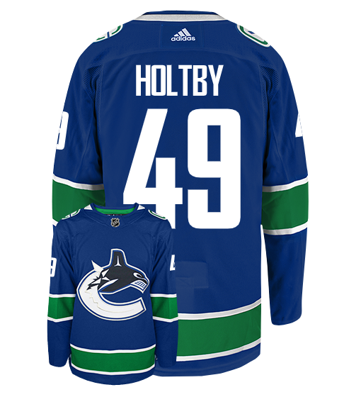 Braden Holtby Vancouver Cancucks Adidas Authentic 2019 Home NHL Hockey Jersey