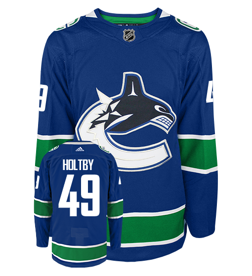 Braden Holtby Vancouver Cancucks Adidas Authentic 2019 Home NHL Hockey Jersey
