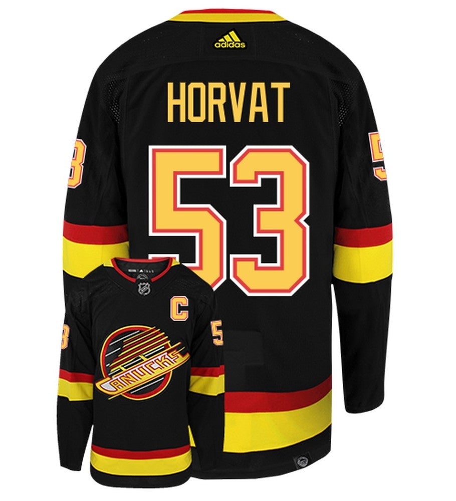 Bo Horvat Vancouver Canucks Adidas Primegreen Authentic Third Alternate NHL Hockey Jersey - Back/Front View