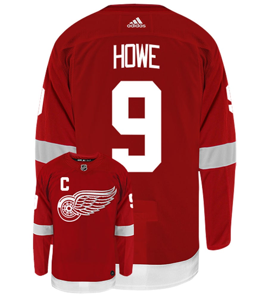 Gordie Howe Detroit Red Wings Adidas Authentic Home NHL Vintage Hockey Jersey