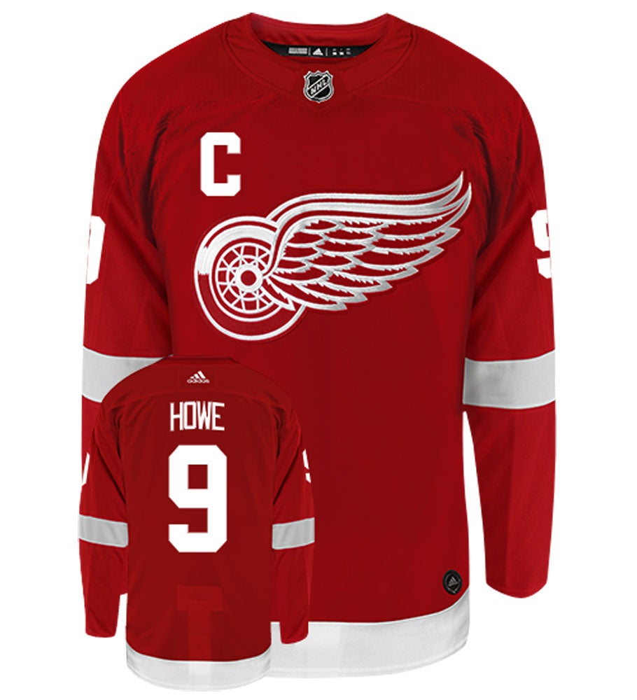 Gordie Howe Detroit Red Wings Adidas Authentic Home NHL Vintage Hockey Jersey