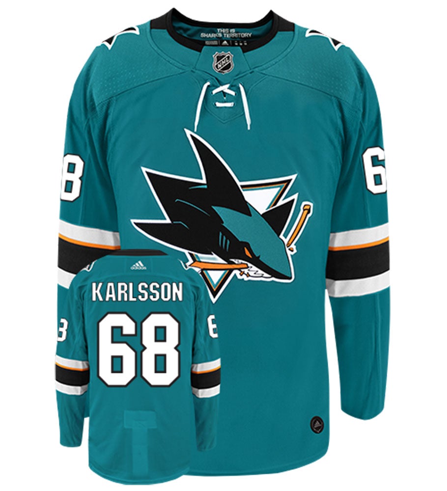Melker Karlsson San Jose Sharks Adidas Authentic Home NHL Hockey Jersey