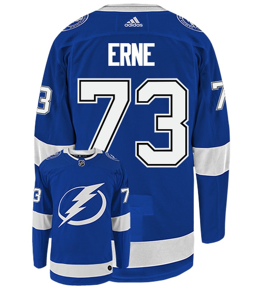 Adam Erne Tampa Bay Lightning Adidas Authentic Home NHL Jersey