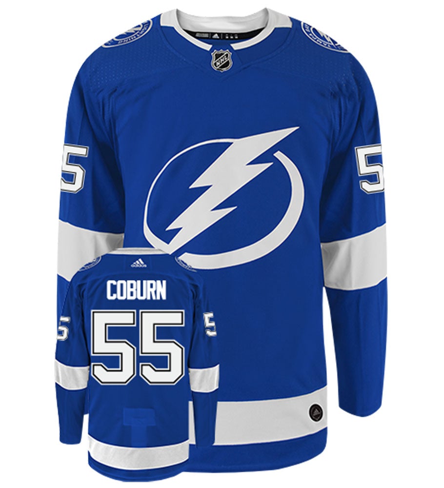 Braydon Coburn Tampa Bay Lightning Adidas Authentic Home NHL Hockey Jersey
