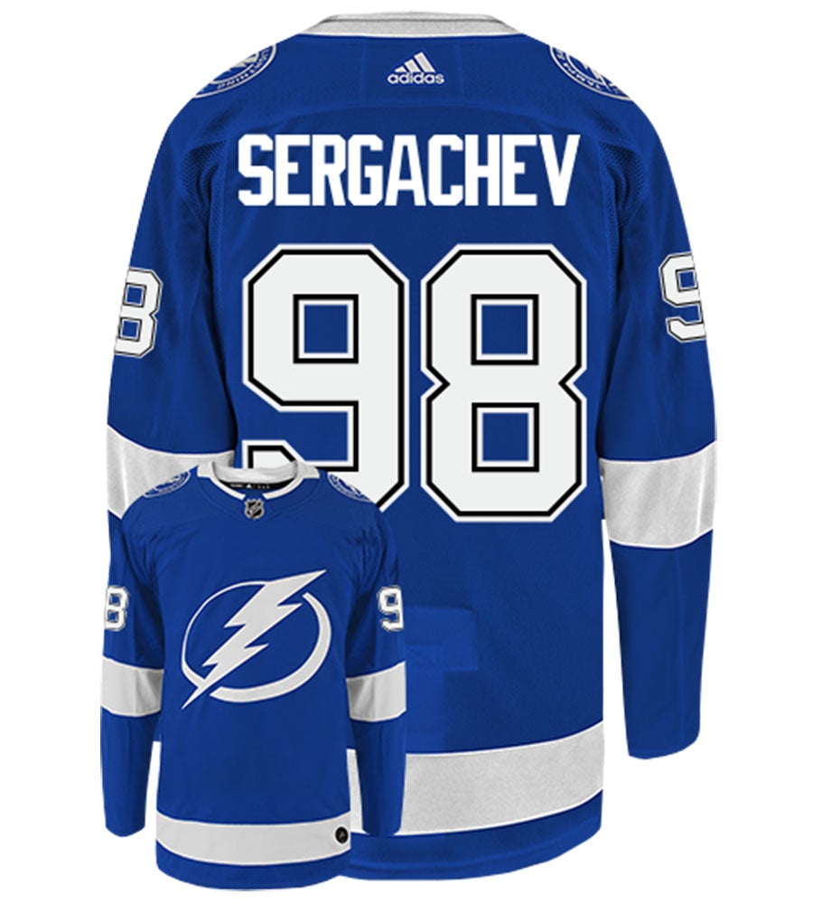 Mikhail Sergachev Tampa Bay Lightning Adidas Authentic Home NHL Hockey Jersey