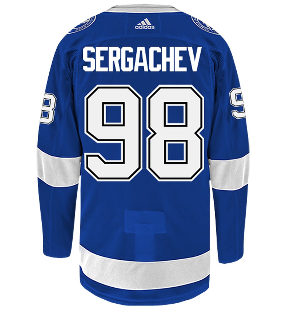 Mikhail Sergachev Tampa Bay Lightning Adidas Authentic Home NHL Hockey Jersey