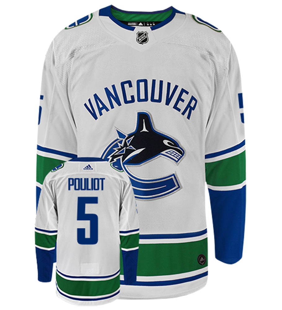 Derrick Pouliot Vancouver Canucks Adidas Authentic Away NHL Hockey Jersey