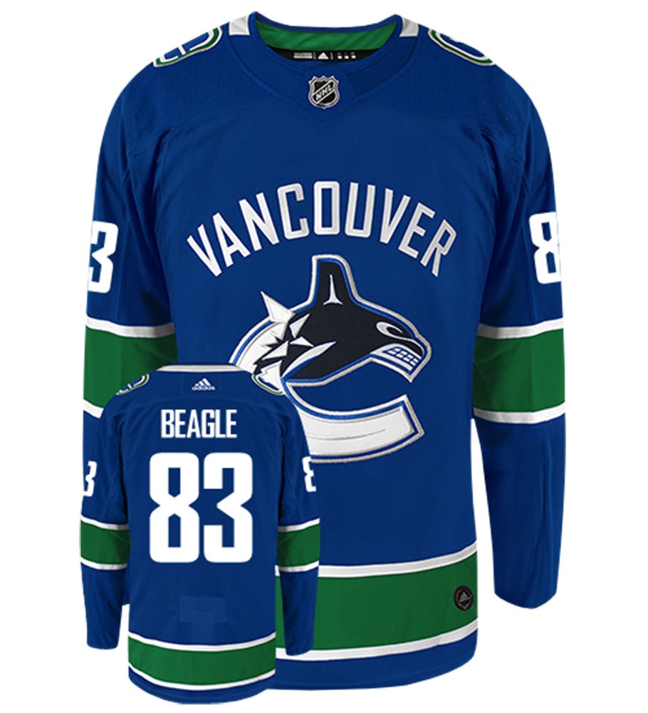 Jay Beagle Vancouver Canucks Adidas Authentic Home NHL Hockey Jersey