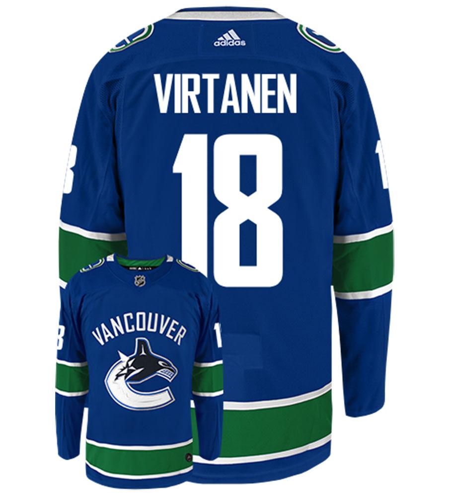 Jake Virtanen Vancouver Canucks Adidas Authentic Home NHL Hockey Jersey