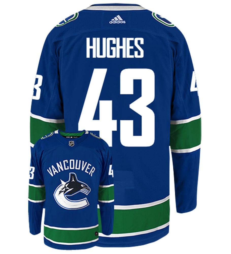 Quinn Hughes Vancouver Canucks Adidas Authentic Home NHL Hockey Jersey