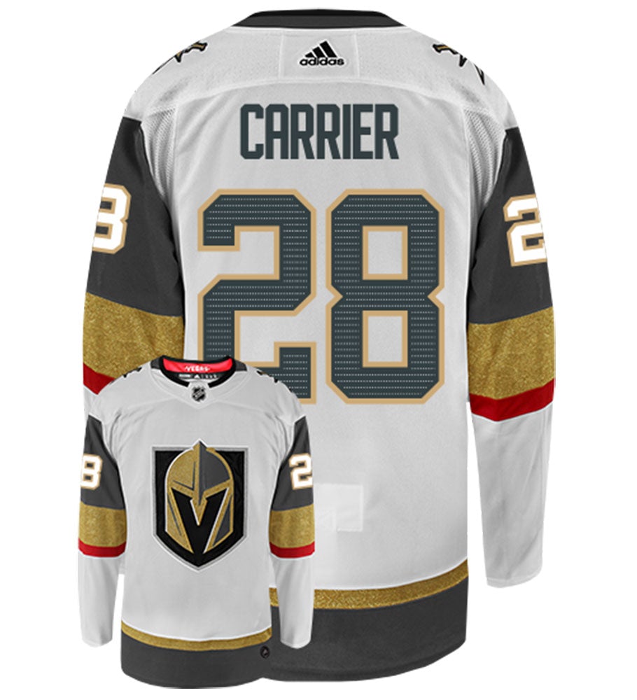 William Carrier Vegas Golden Knights Adidas Authentic Away NHL Hockey Jersey
