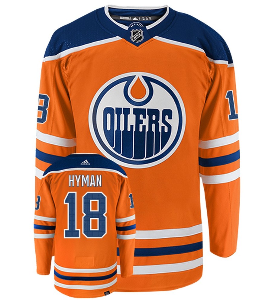 Zach Hyman Edmonton Oilers Adidas Primegreen Authentic Home NHL Hockey Jersey - Front/Back View