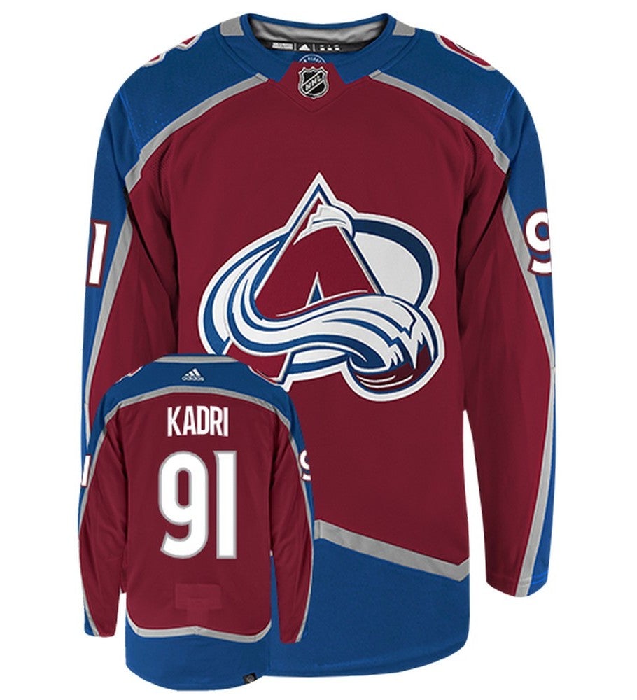 Nazem Kadri Colorado Avalanche Adidas Primegreen Authentic Home NHL Hockey Jersey - Front/Back View
